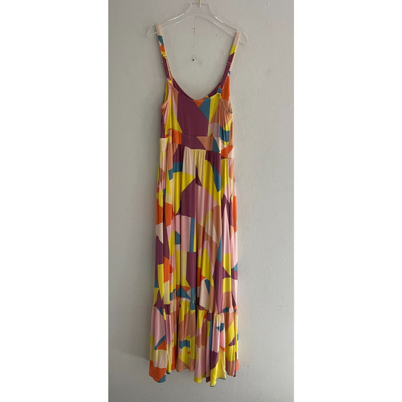 Torrid 0 / 12 Maxi Dress Flowy Summer Soft Tiered Pastel Sleeveless Stretch Midi - Picture 8 of 11